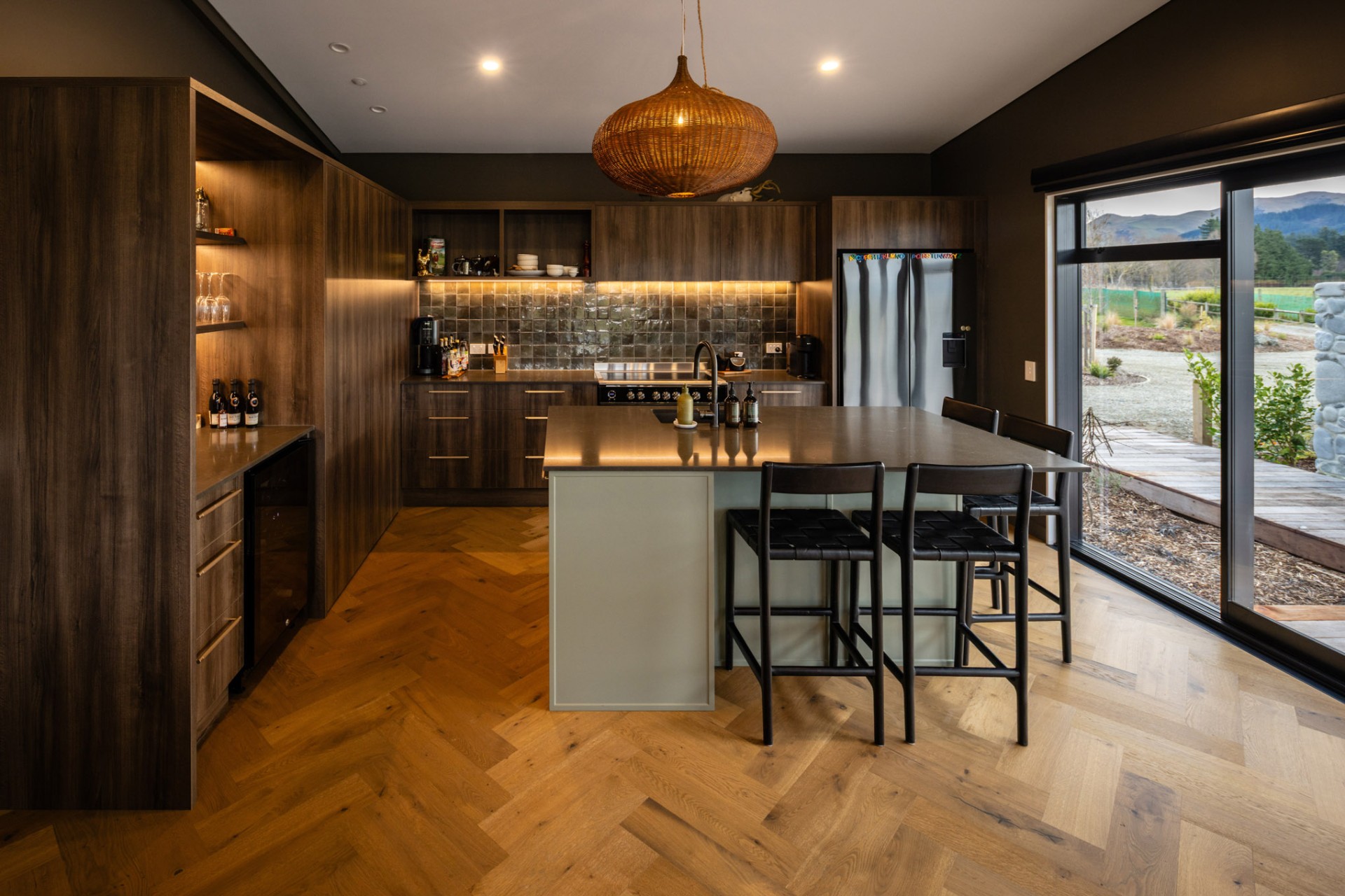 Kitchen and open-plan living area at Whakahā
